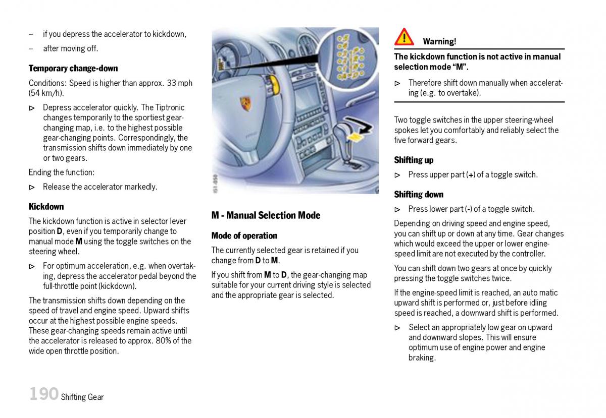 Porsche Boxster 987 owners manual / page 192