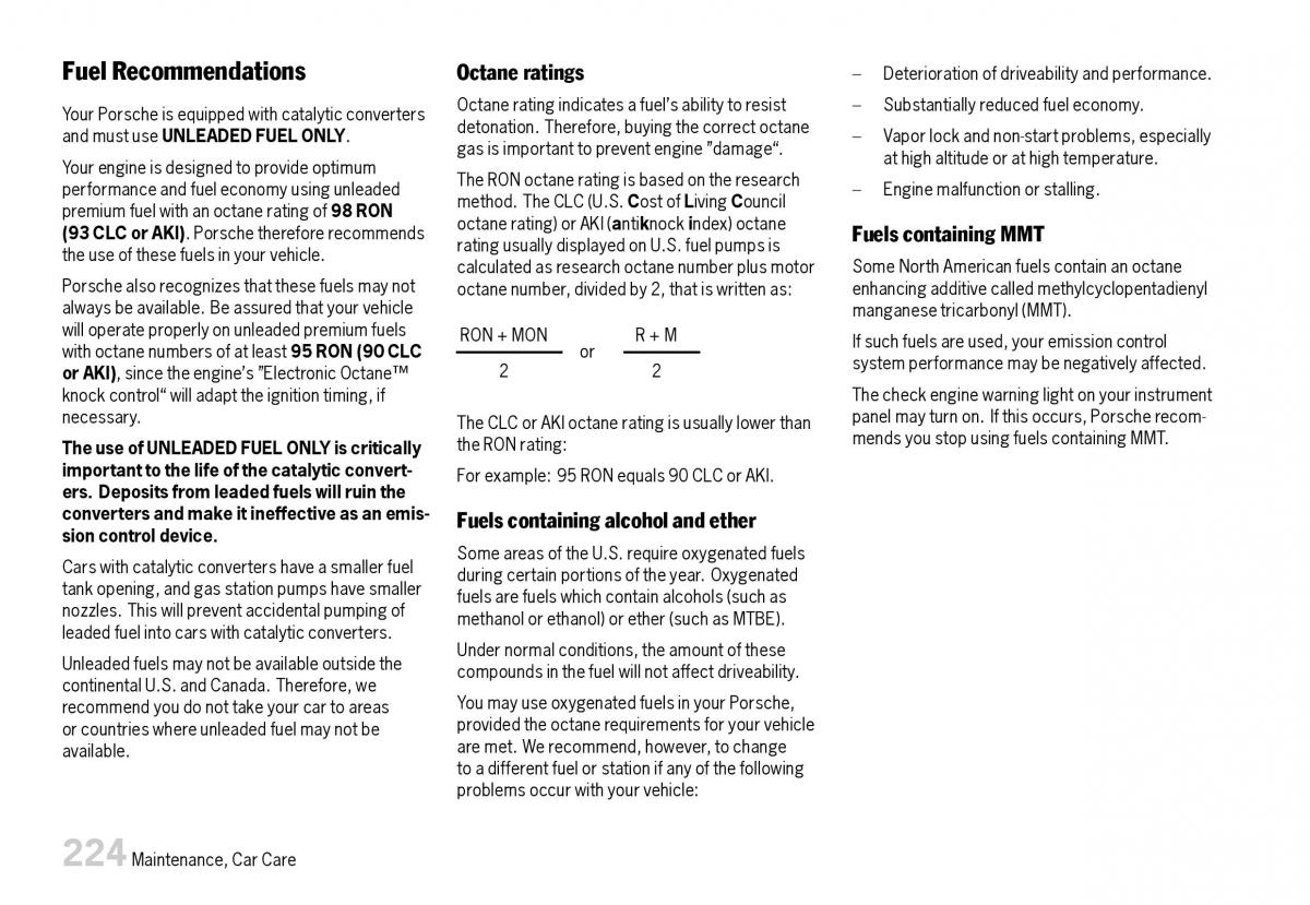 Porsche Boxster 987 owners manual / page 226