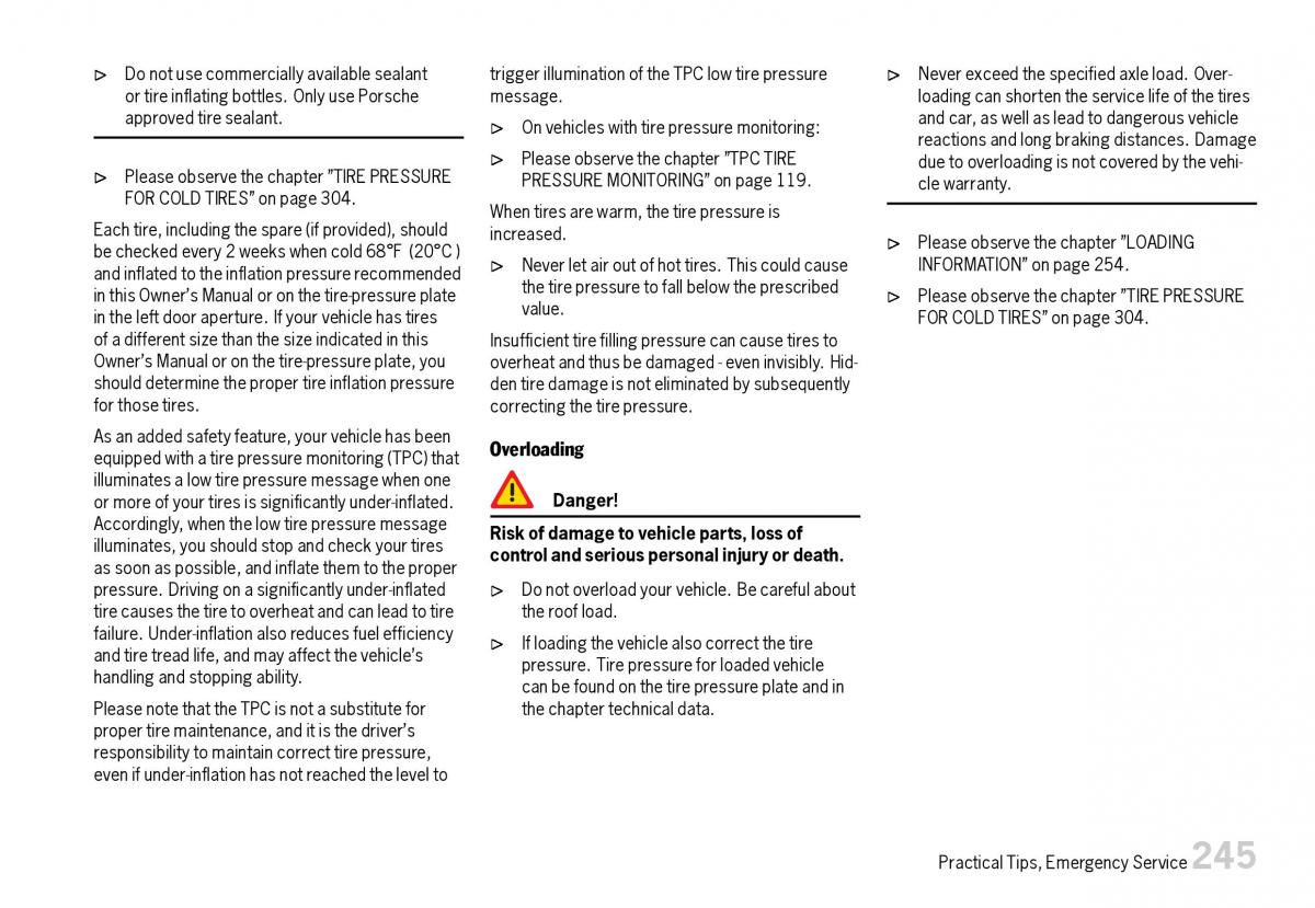 Porsche Boxster 987 owners manual / page 247