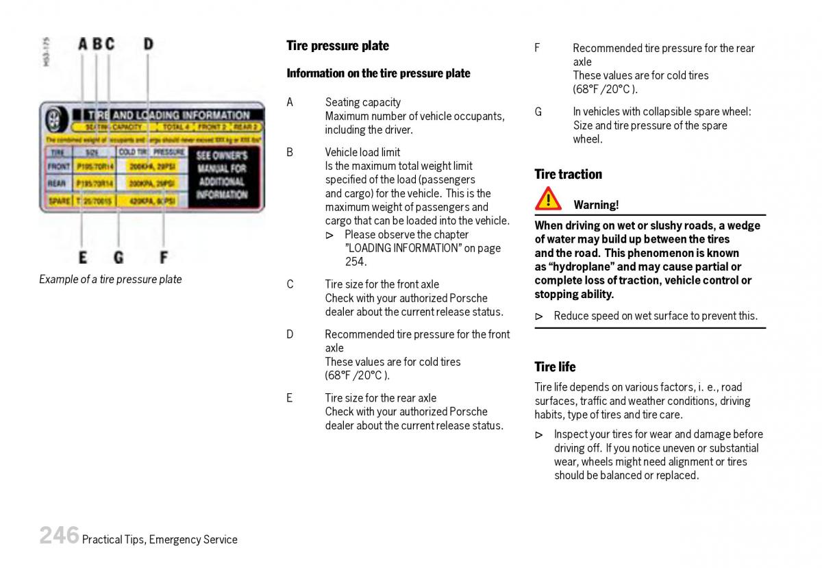 Porsche Boxster 987 owners manual / page 248