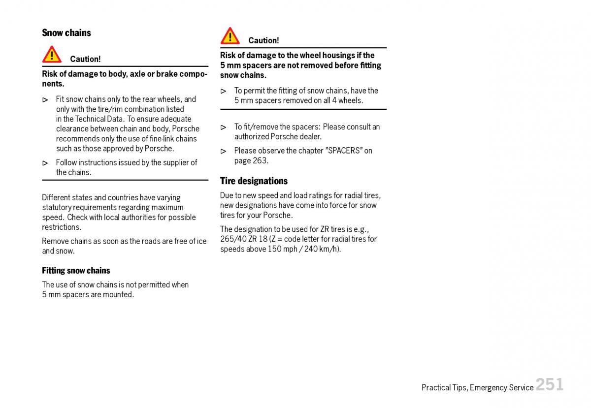 Porsche Boxster 987 owners manual / page 253