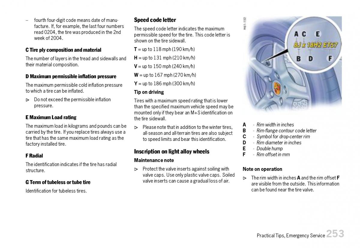 Porsche Boxster 987 owners manual / page 255