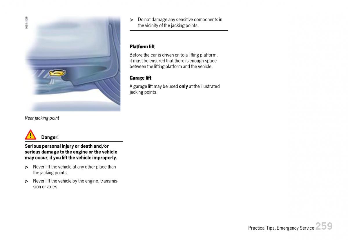 Porsche Boxster 987 owners manual / page 261