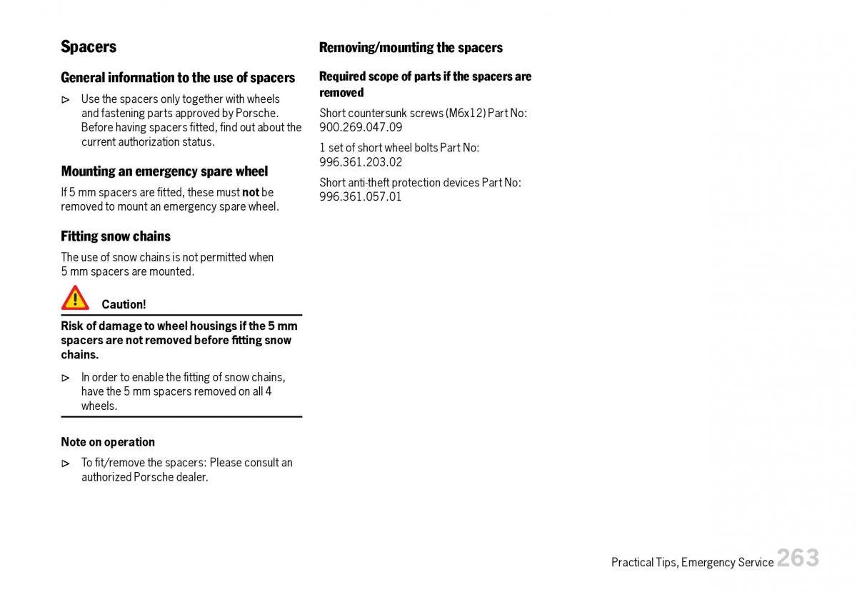 Porsche Boxster 987 owners manual / page 265