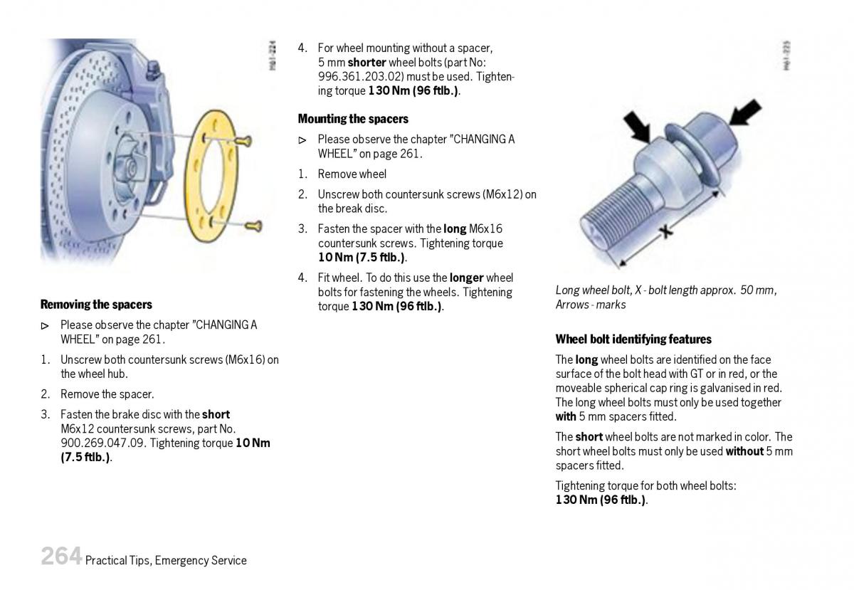 Porsche Boxster 987 owners manual / page 266