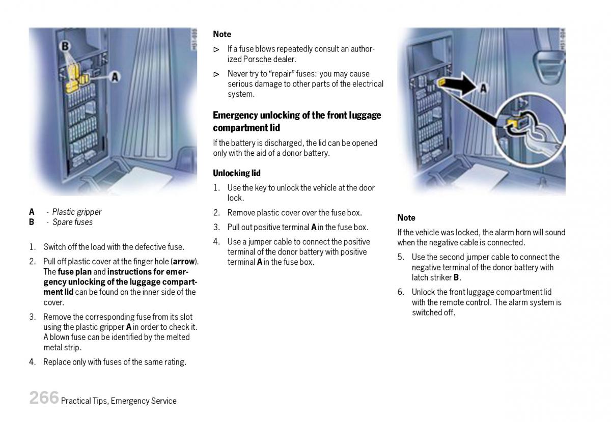 Porsche Boxster 987 owners manual / page 268