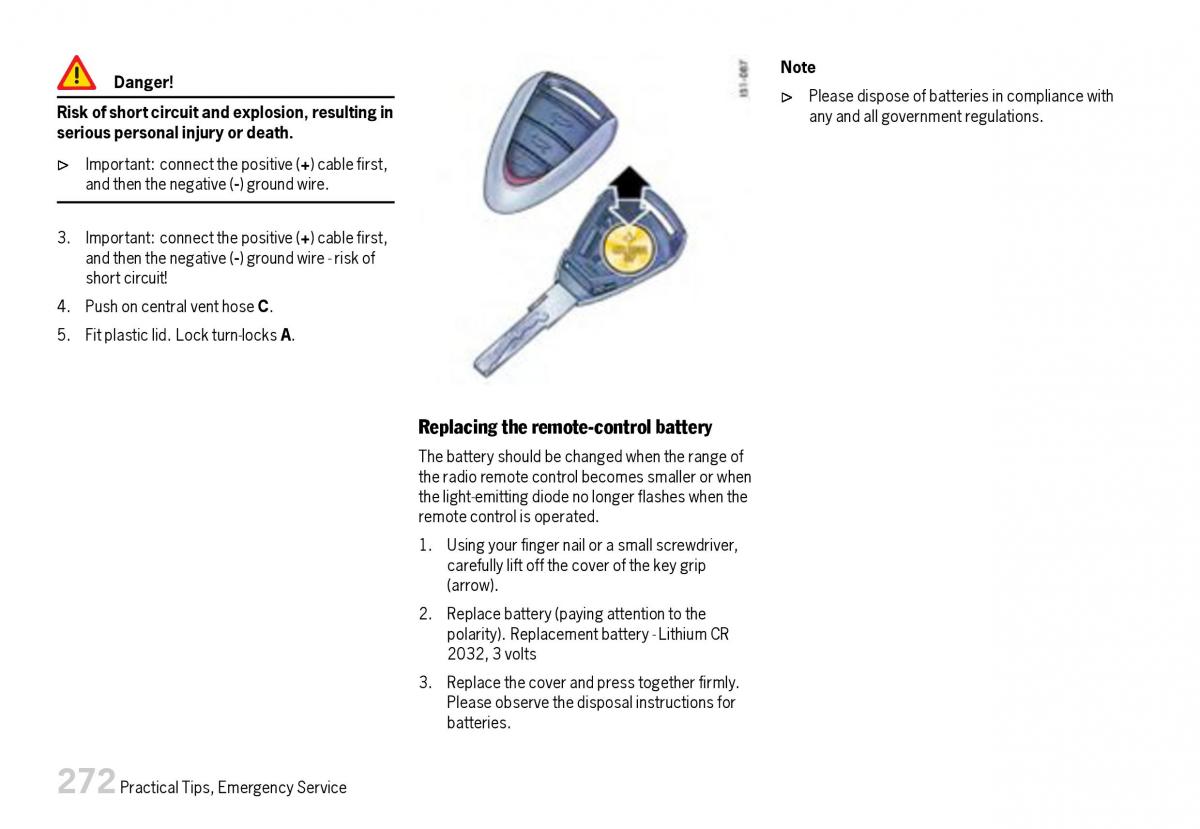 Porsche Boxster 987 owners manual / page 274