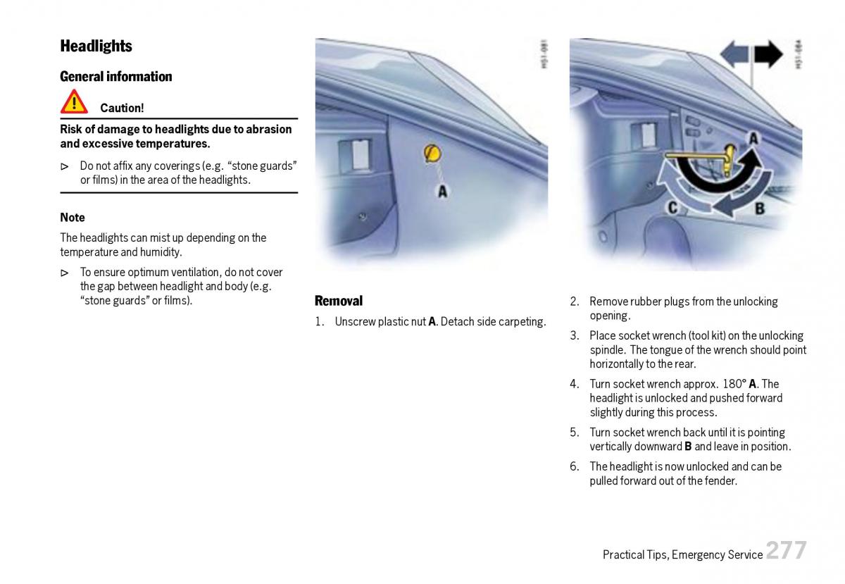 Porsche Boxster 987 owners manual / page 279