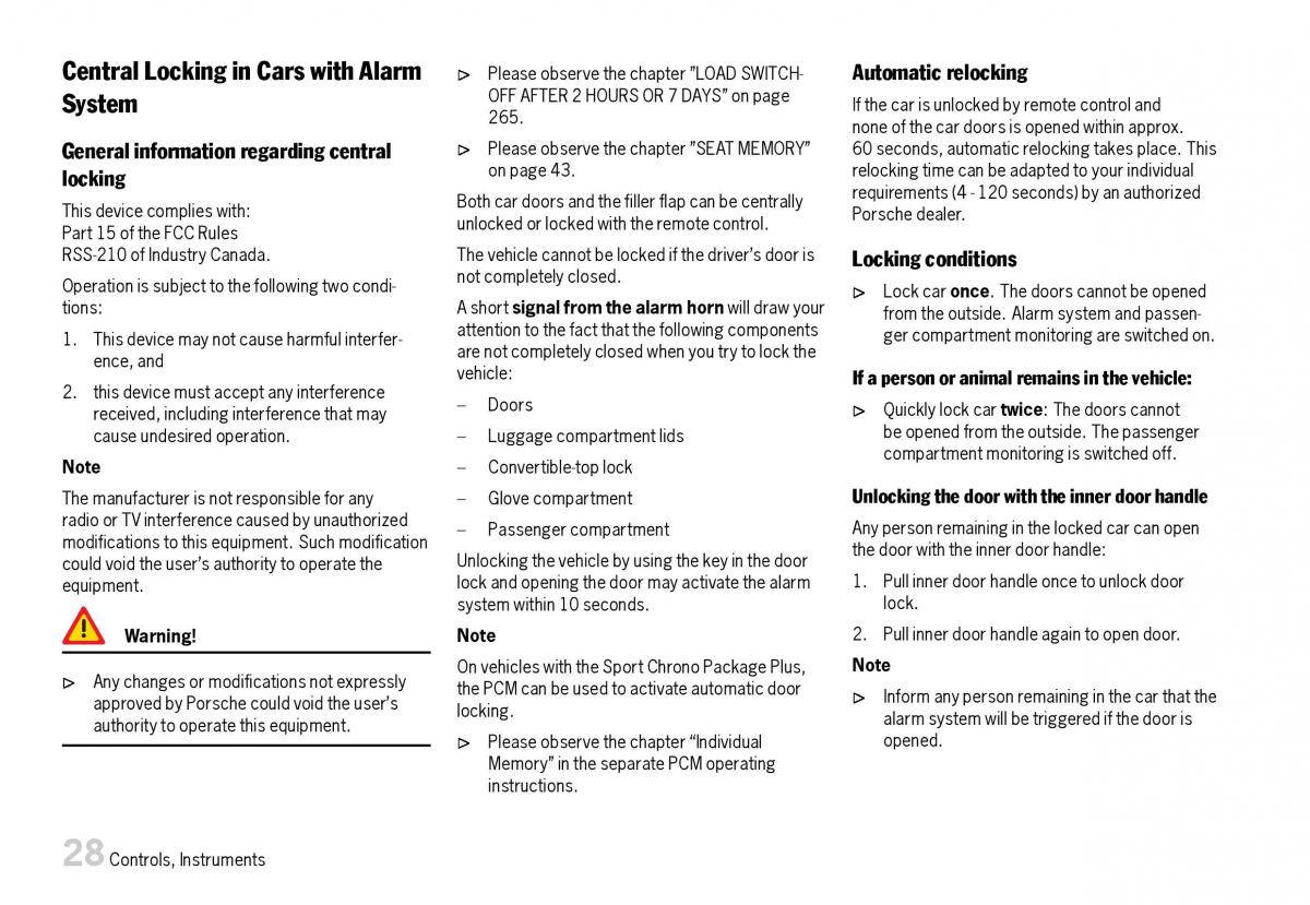 Porsche Boxster 987 owners manual / page 30