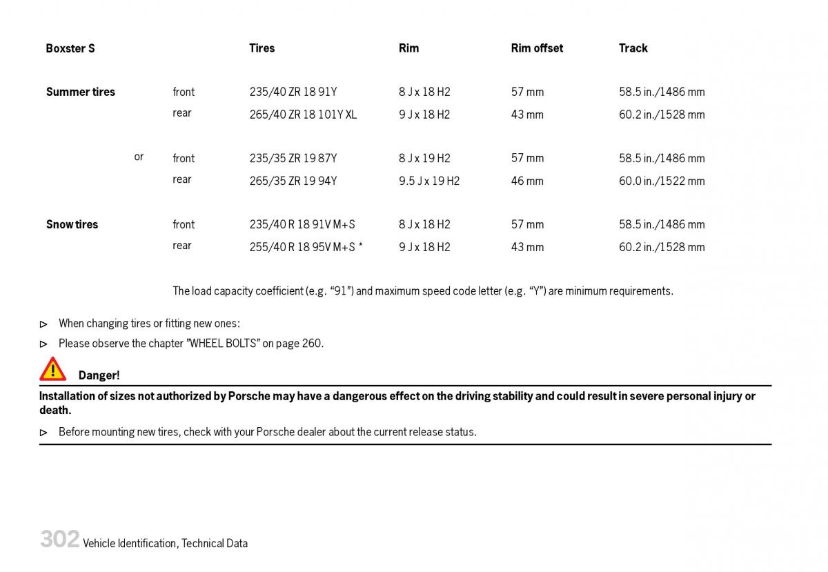 Porsche Boxster 987 owners manual / page 304