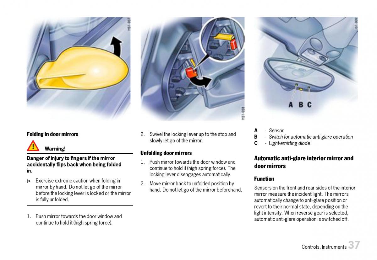 Porsche Boxster 987 owners manual / page 39