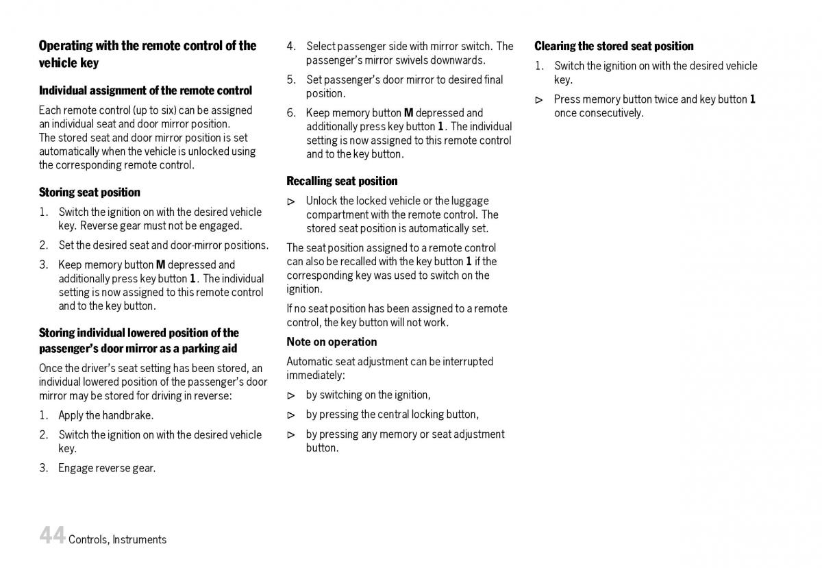 Porsche Boxster 987 owners manual / page 46