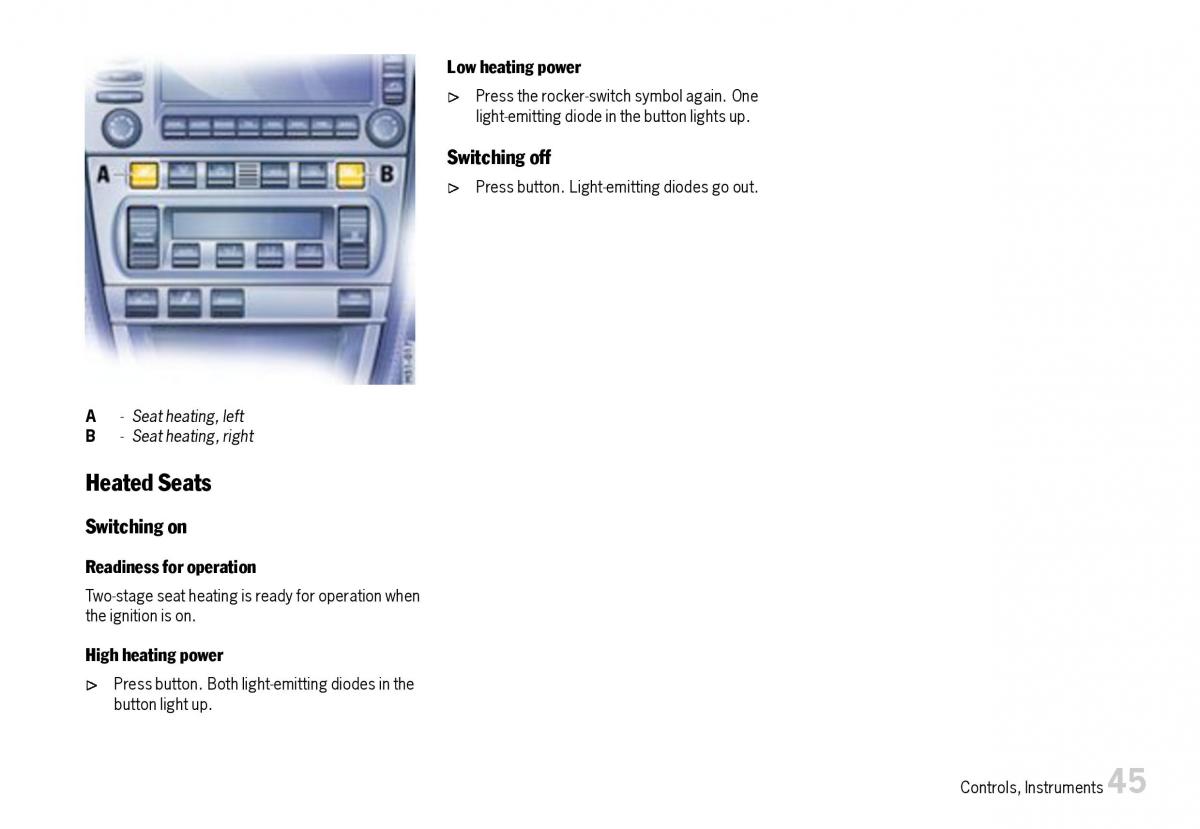 Porsche Boxster 987 owners manual / page 47