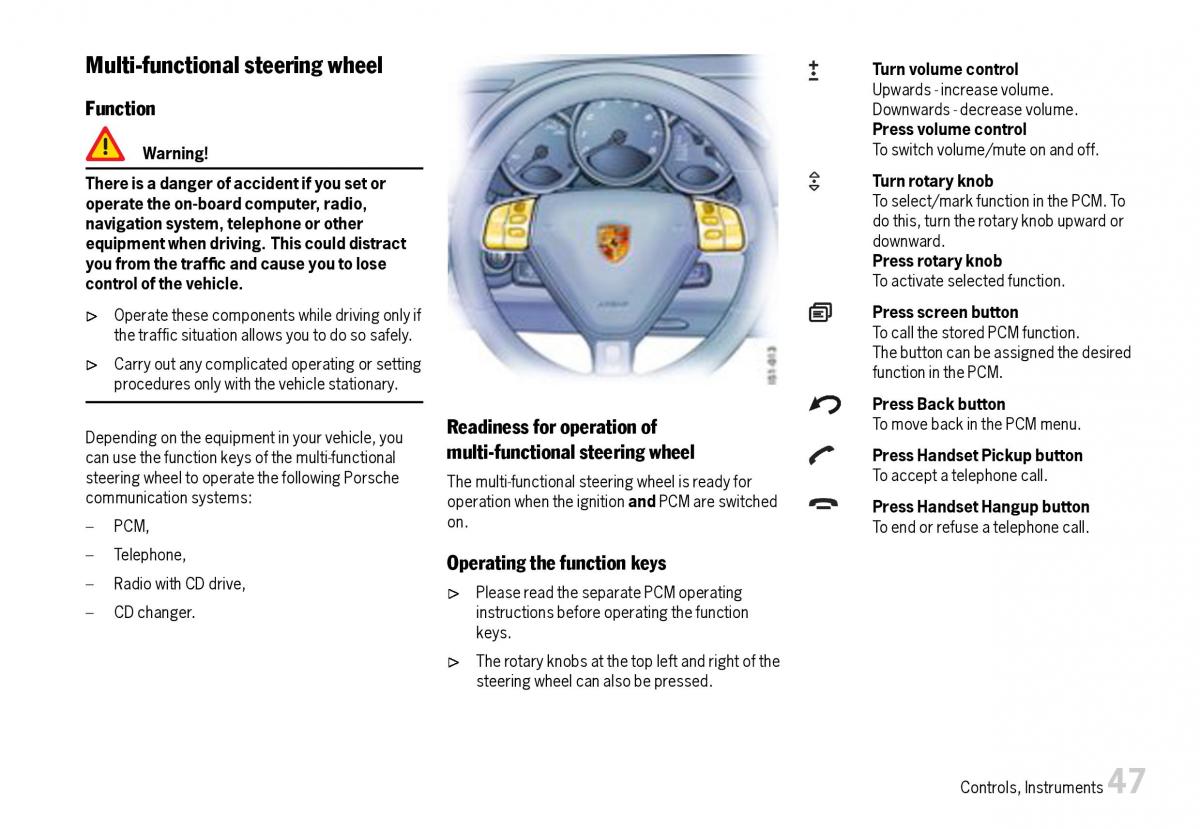 Porsche Boxster 987 owners manual / page 49