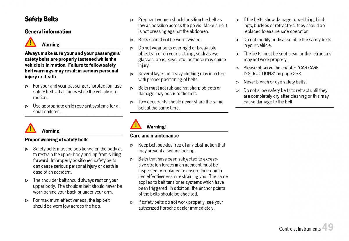 Porsche Boxster 987 owners manual / page 51