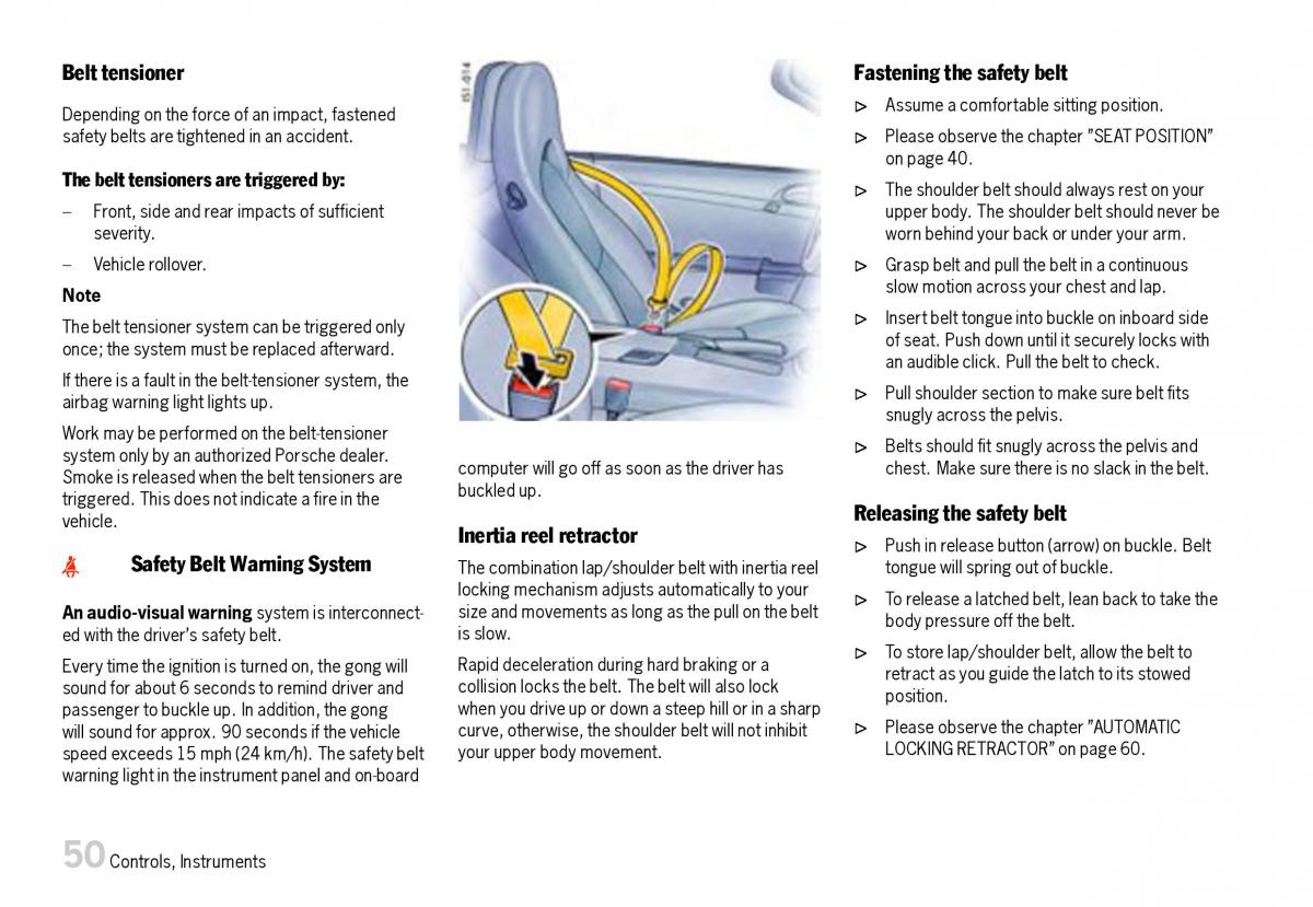 Porsche Boxster 987 owners manual / page 52