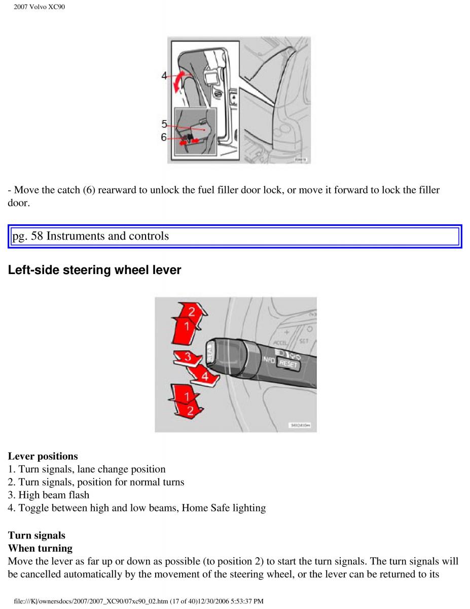 manual Volvo XC90 Volvo XC90 I 1 owners manual / page 63