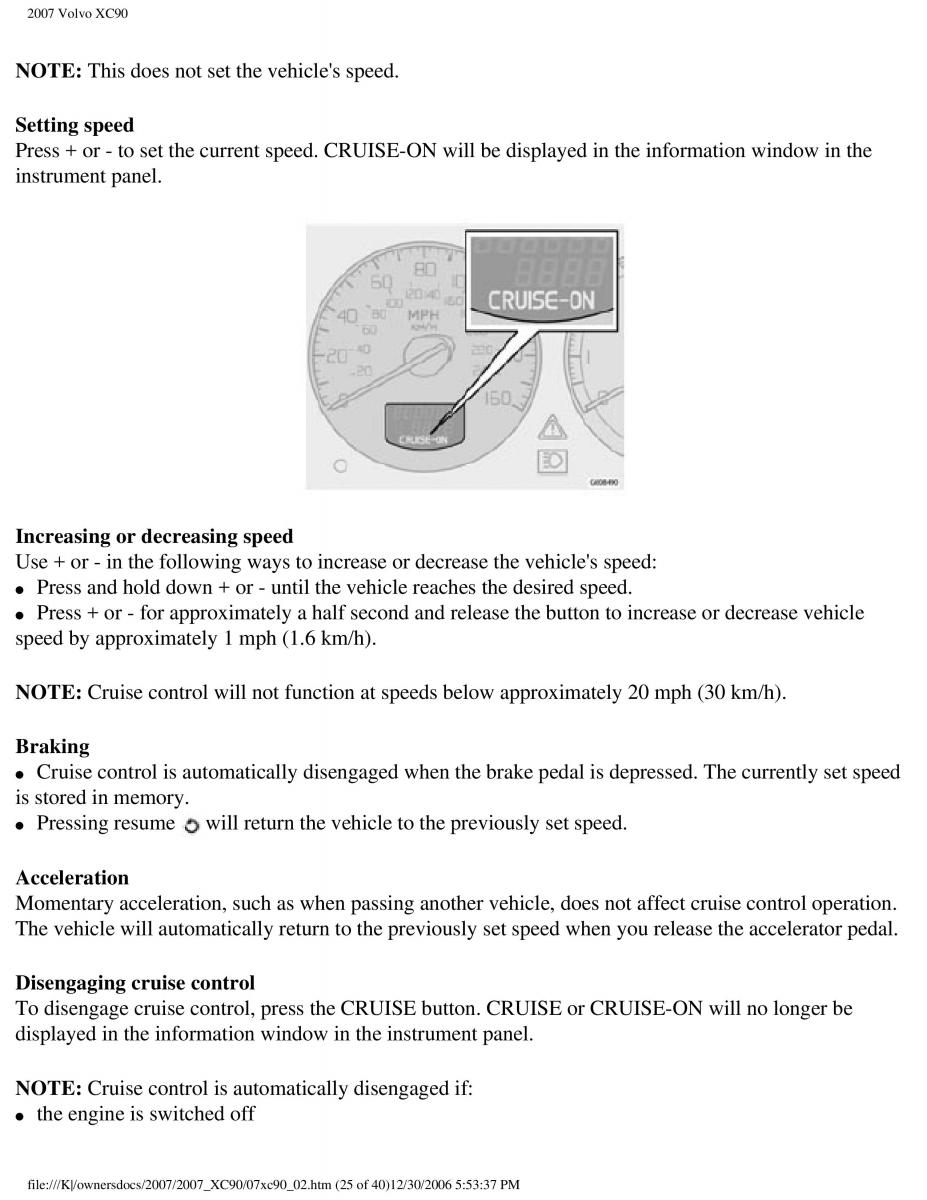 manual Volvo XC90 Volvo XC90 I 1 owners manual / page 71