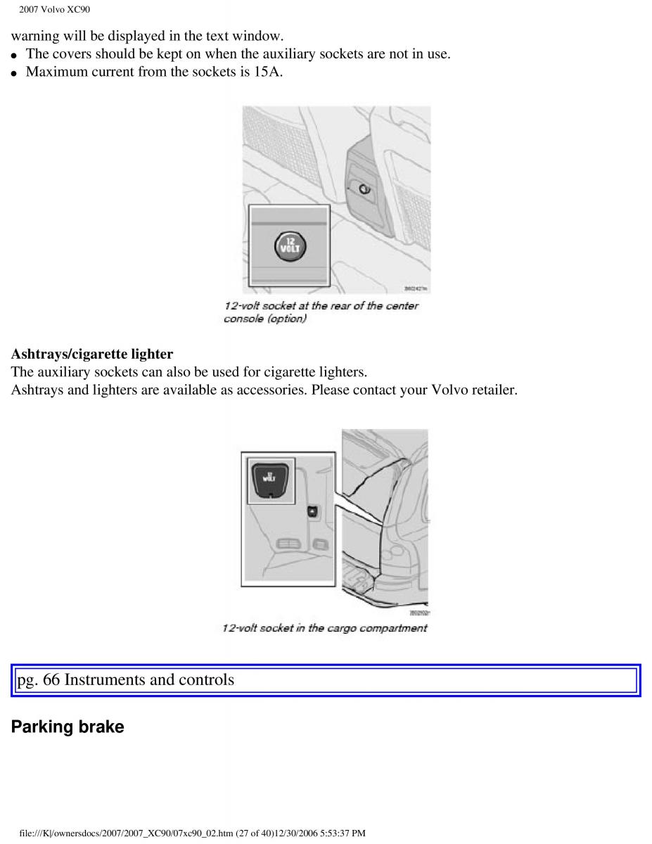 manual Volvo XC90 Volvo XC90 I 1 owners manual / page 73