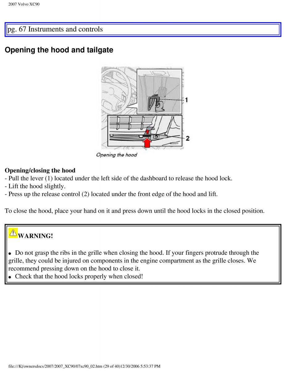 manual Volvo XC90 Volvo XC90 I 1 owners manual / page 75