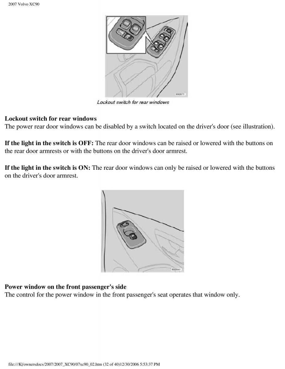 manual Volvo XC90 Volvo XC90 I 1 owners manual / page 78