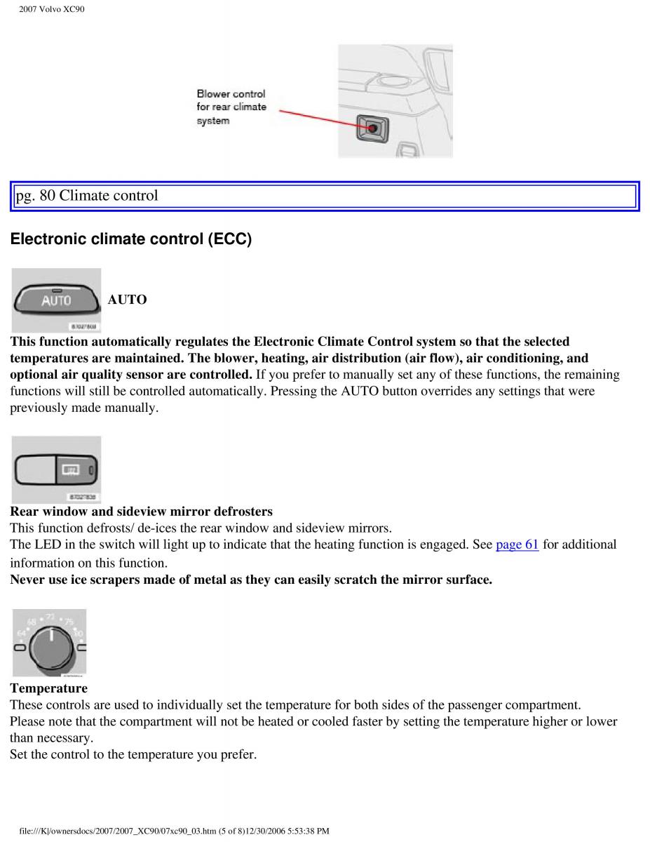 manual Volvo XC90 Volvo XC90 I 1 owners manual / page 91