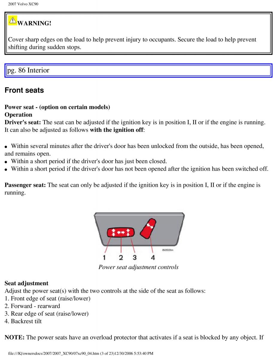 manual Volvo XC90 Volvo XC90 I 1 owners manual / page 97