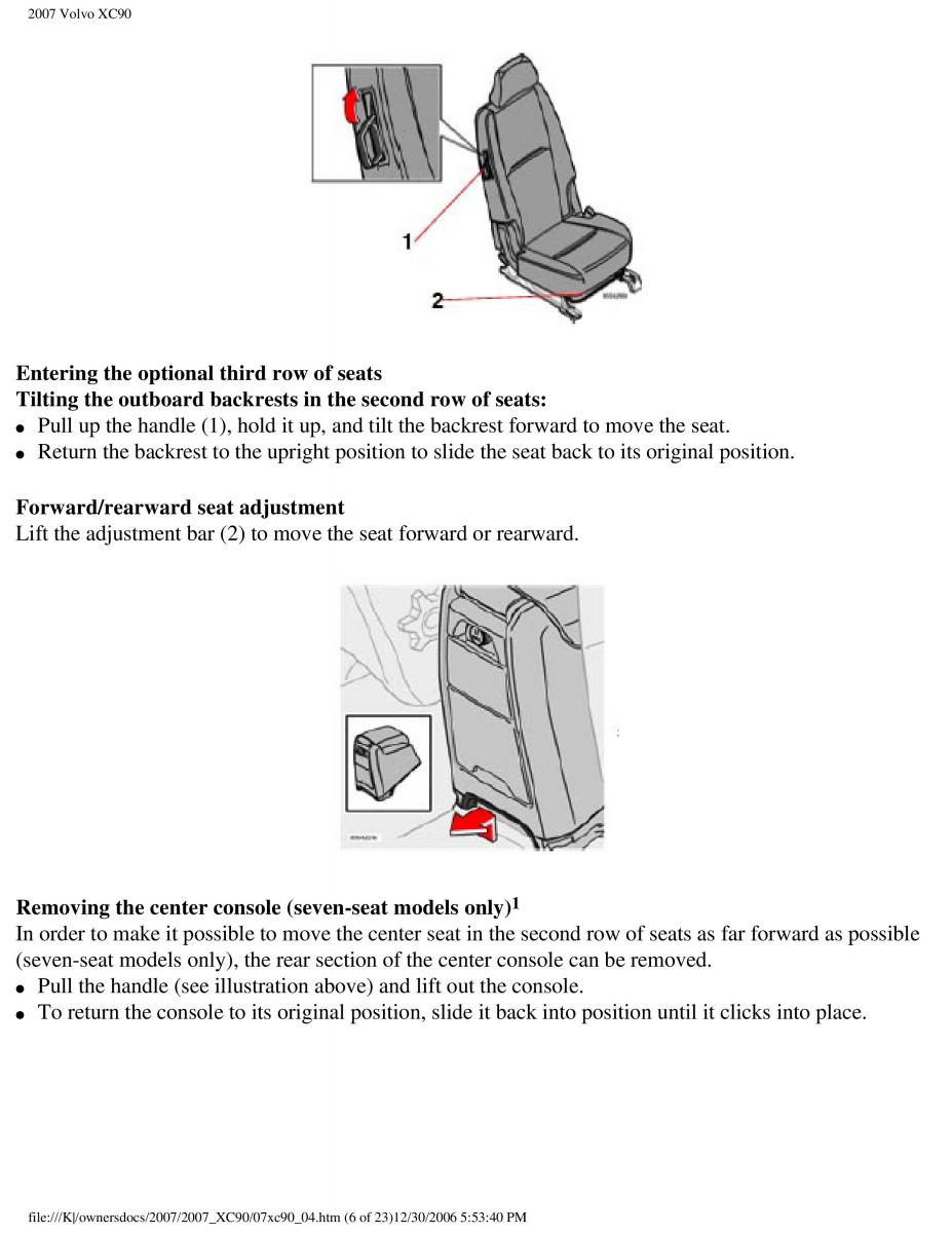 manual Volvo XC90 Volvo XC90 I 1 owners manual / page 100