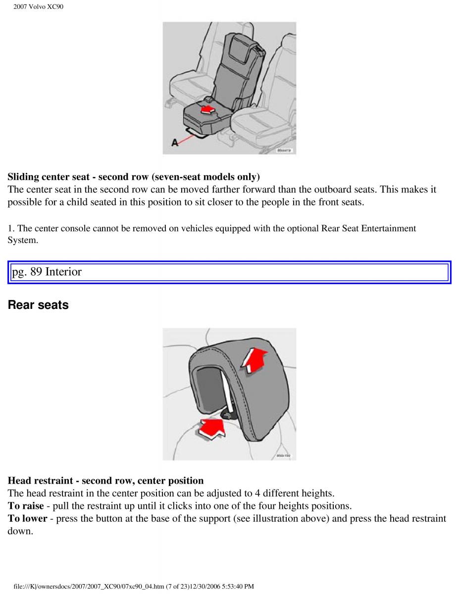 manual Volvo XC90 Volvo XC90 I 1 owners manual / page 101