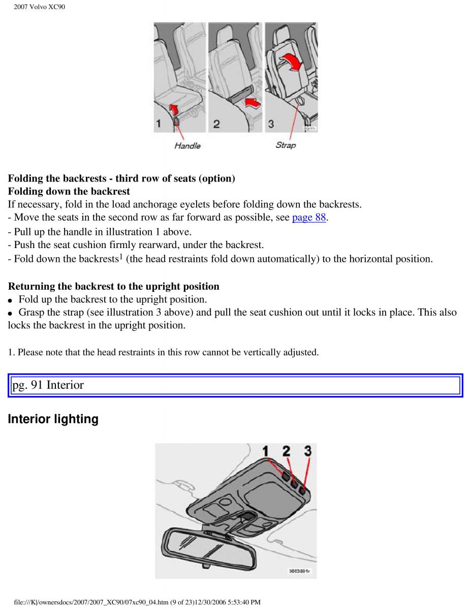 manual Volvo XC90 Volvo XC90 I 1 owners manual / page 103