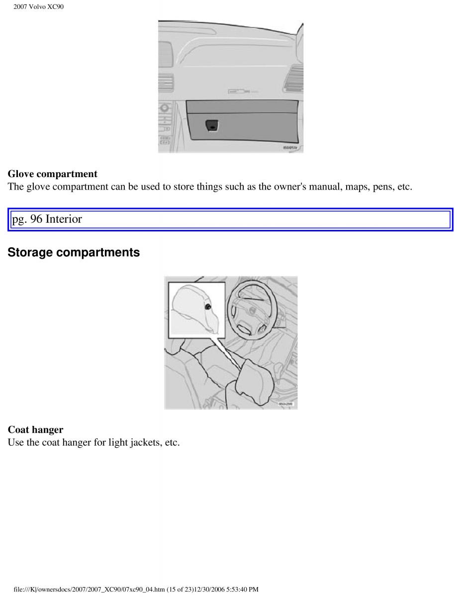 manual Volvo XC90 Volvo XC90 I 1 owners manual / page 109