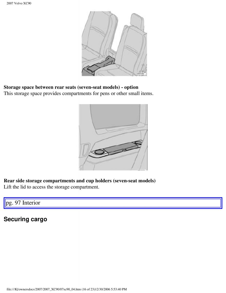 manual Volvo XC90 Volvo XC90 I 1 owners manual / page 110