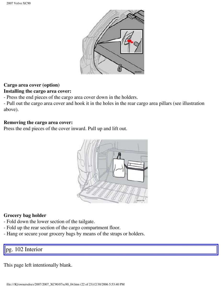 manual Volvo XC90 Volvo XC90 I 1 owners manual / page 116