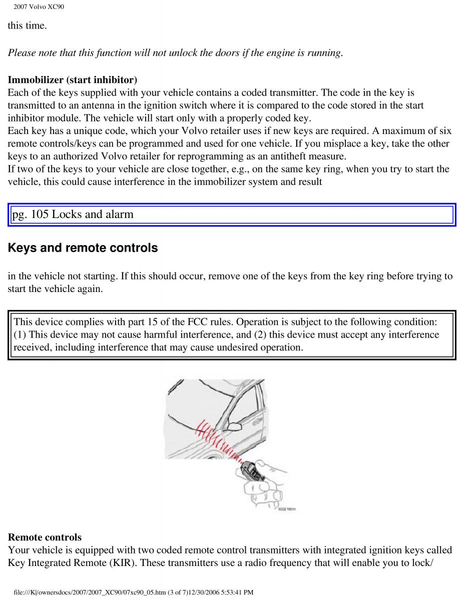 manual Volvo XC90 Volvo XC90 I 1 owners manual / page 120