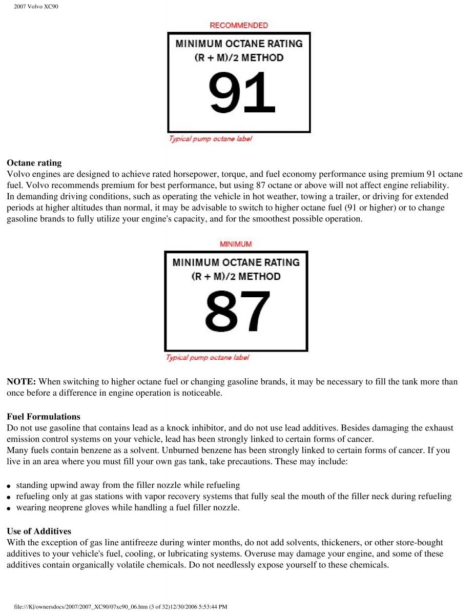 manual Volvo XC90 Volvo XC90 I 1 owners manual / page 127