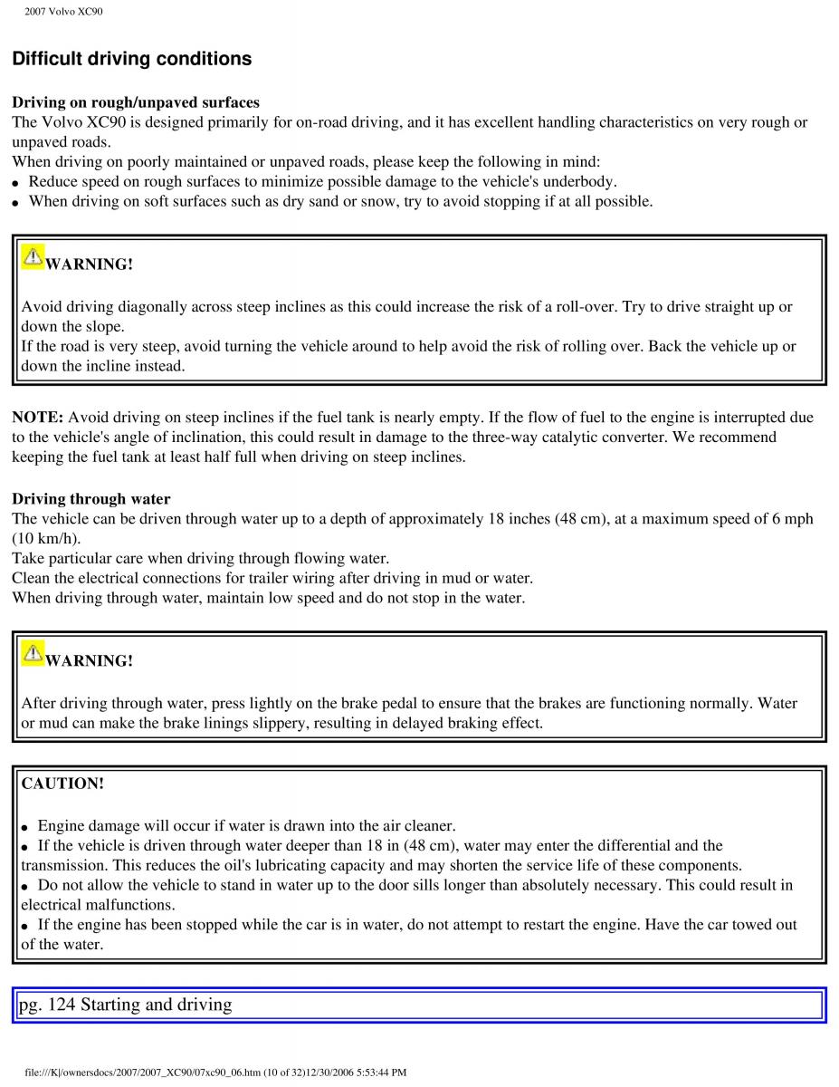 manual Volvo XC90 Volvo XC90 I 1 owners manual / page 134