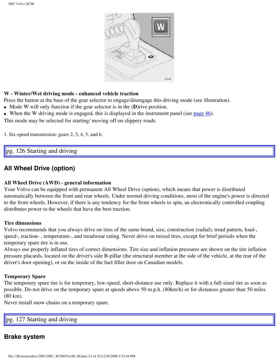 manual Volvo XC90 Volvo XC90 I 1 owners manual / page 137