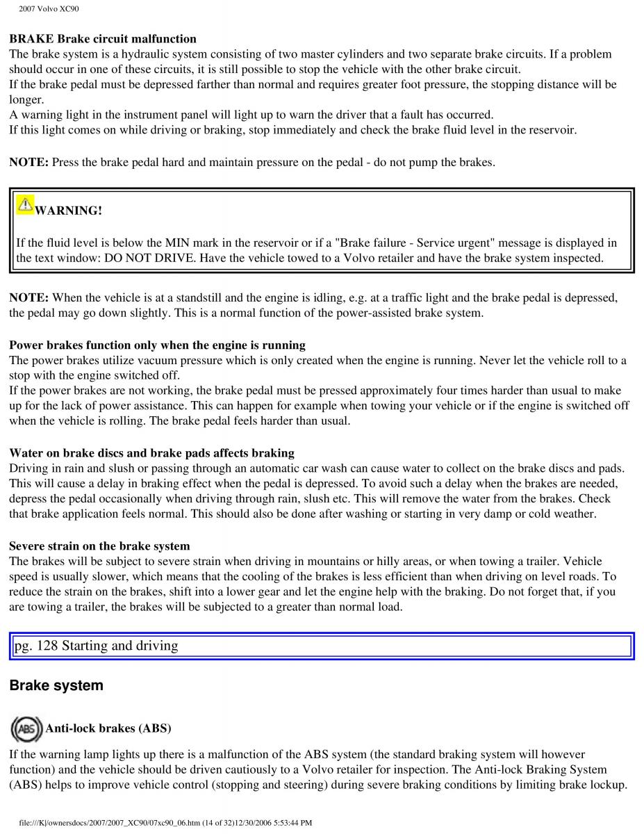 manual Volvo XC90 Volvo XC90 I 1 owners manual / page 138