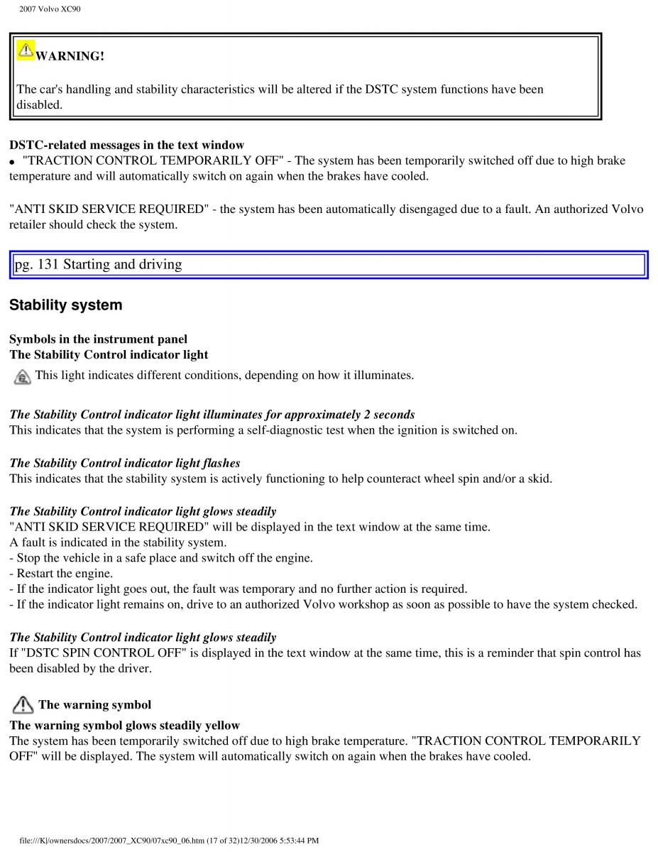 manual Volvo XC90 Volvo XC90 I 1 owners manual / page 141