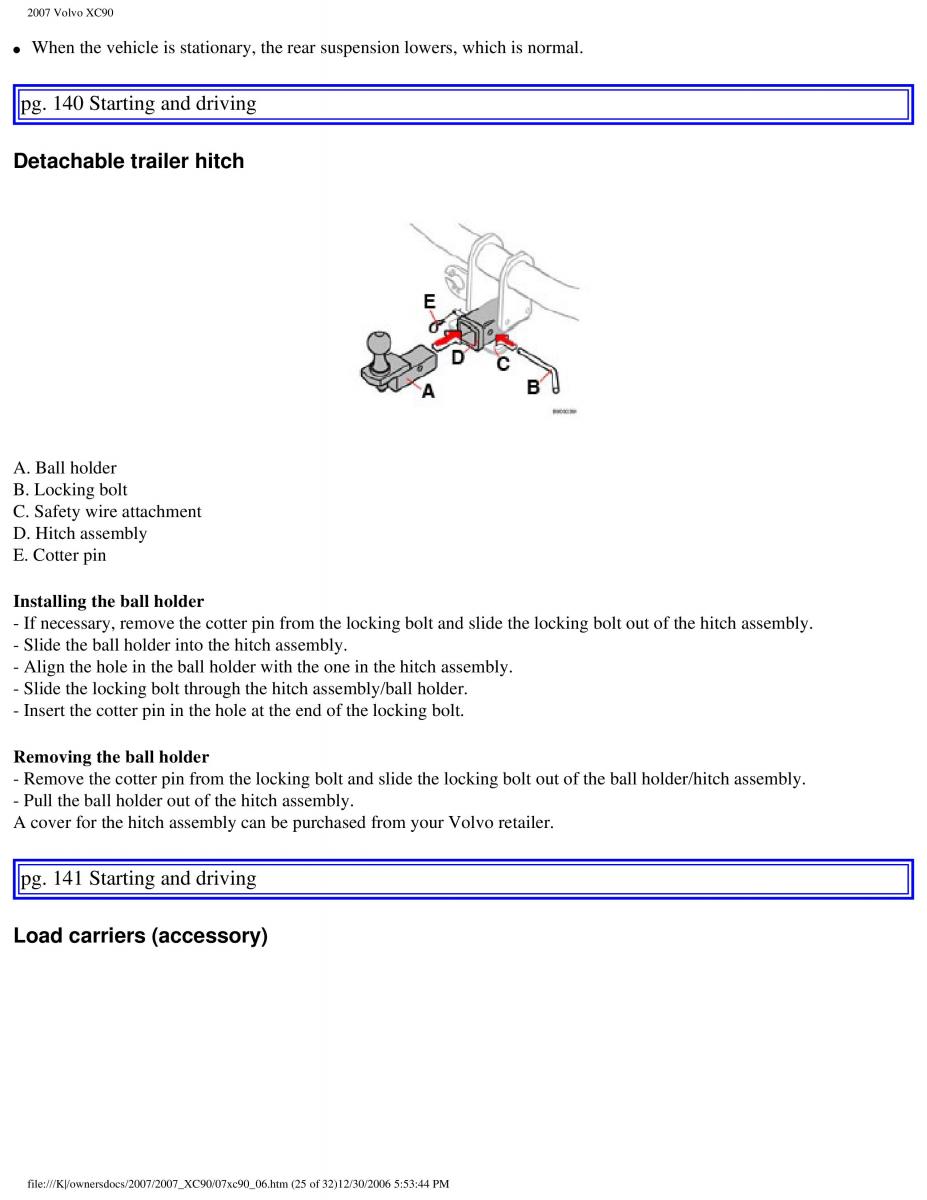 manual Volvo XC90 Volvo XC90 I 1 owners manual / page 149