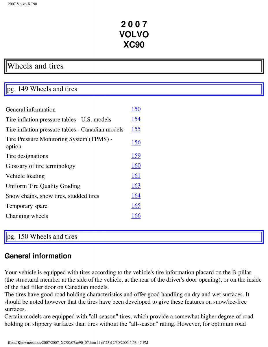 manual Volvo XC90 Volvo XC90 I 1 owners manual / page 157