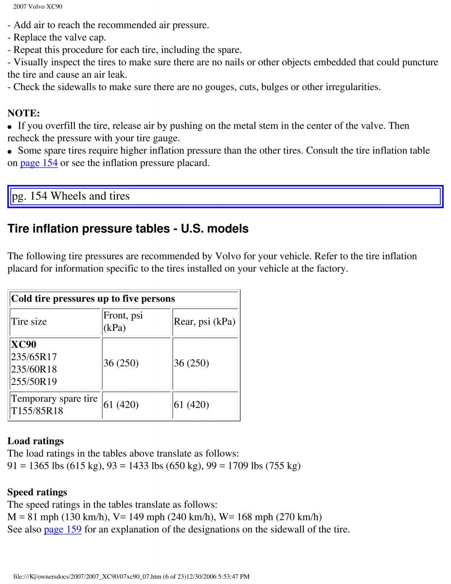 manual Volvo XC90 Volvo XC90 I 1 owners manual / page 162