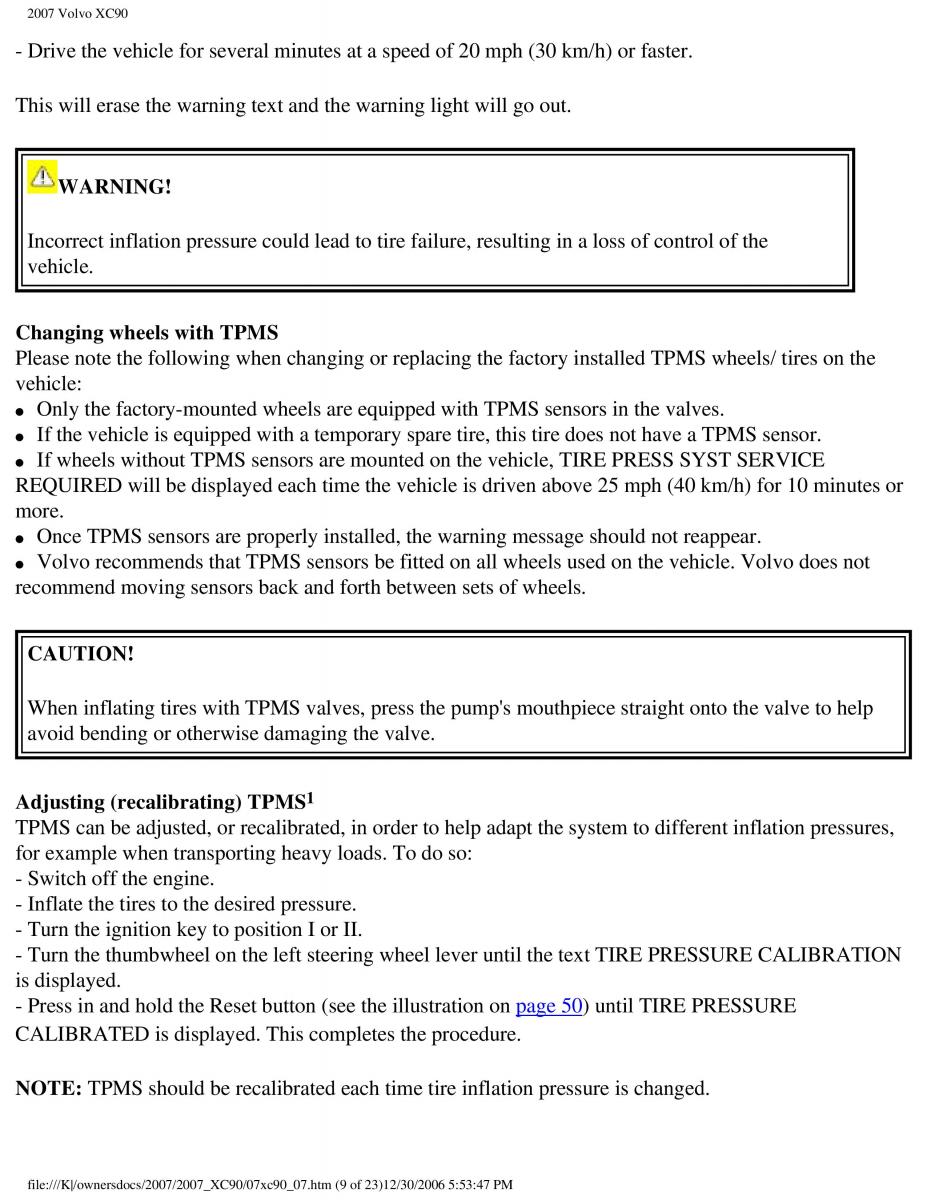 manual Volvo XC90 Volvo XC90 I 1 owners manual / page 165