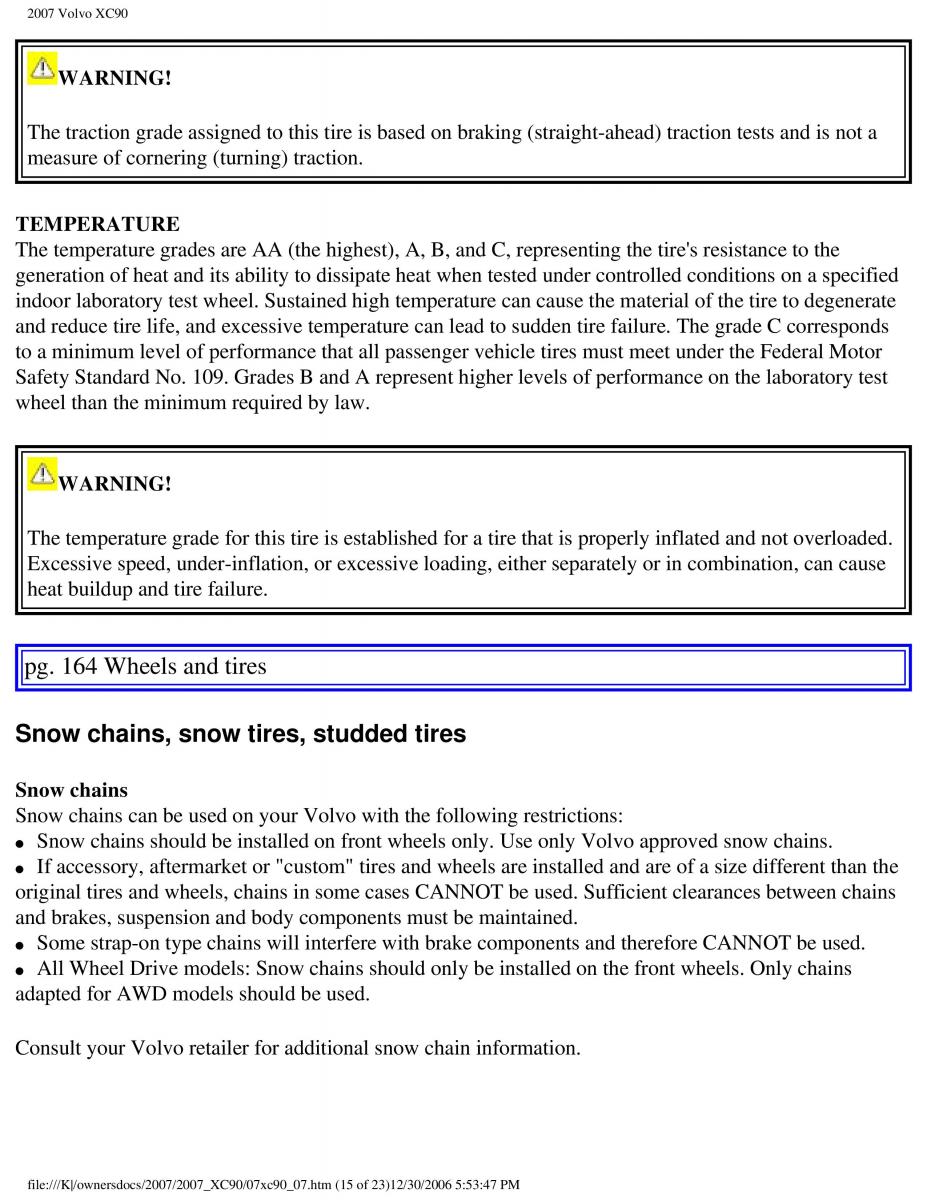 manual Volvo XC90 Volvo XC90 I 1 owners manual / page 171