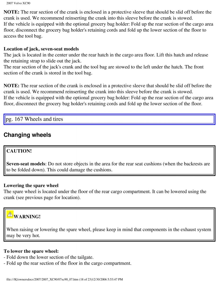 manual Volvo XC90 Volvo XC90 I 1 owners manual / page 174