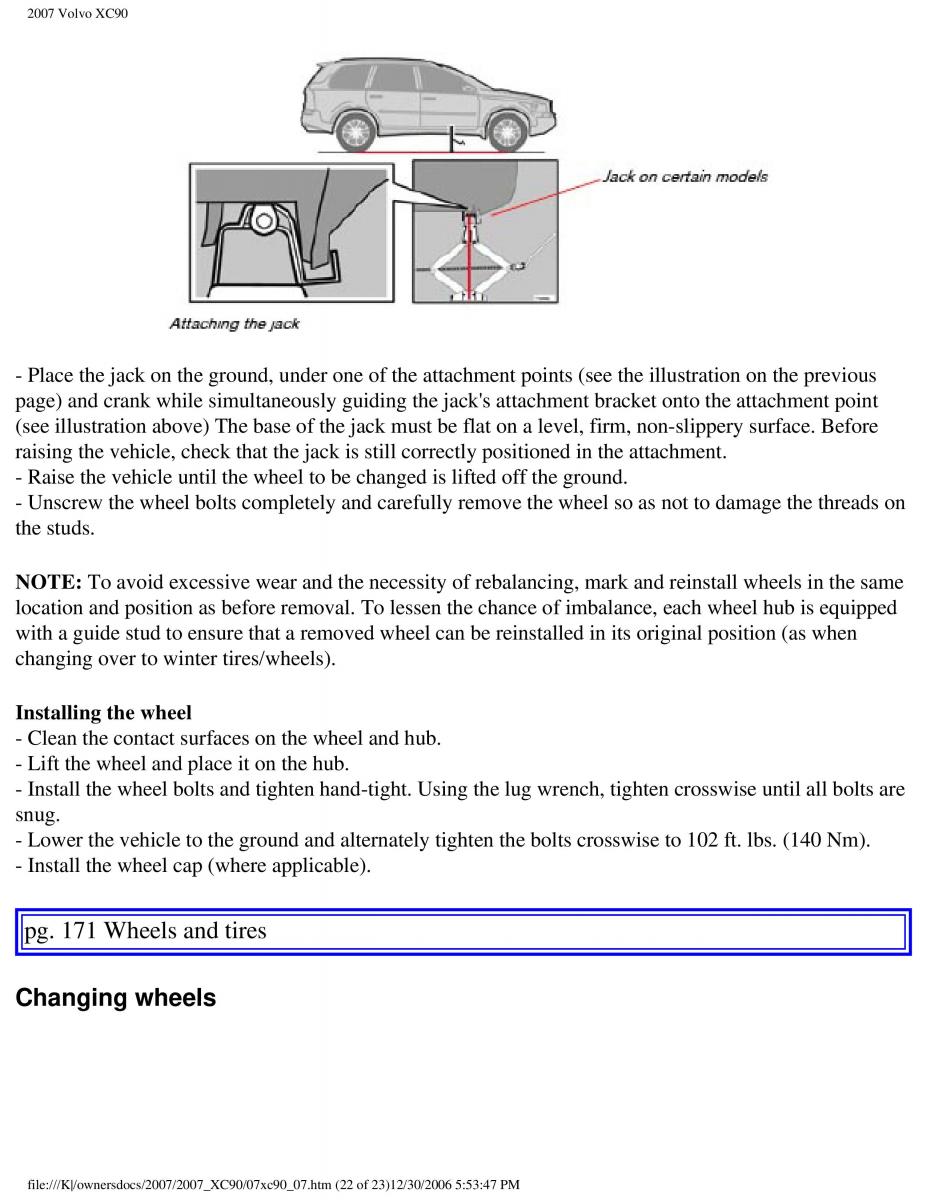 manual Volvo XC90 Volvo XC90 I 1 owners manual / page 178