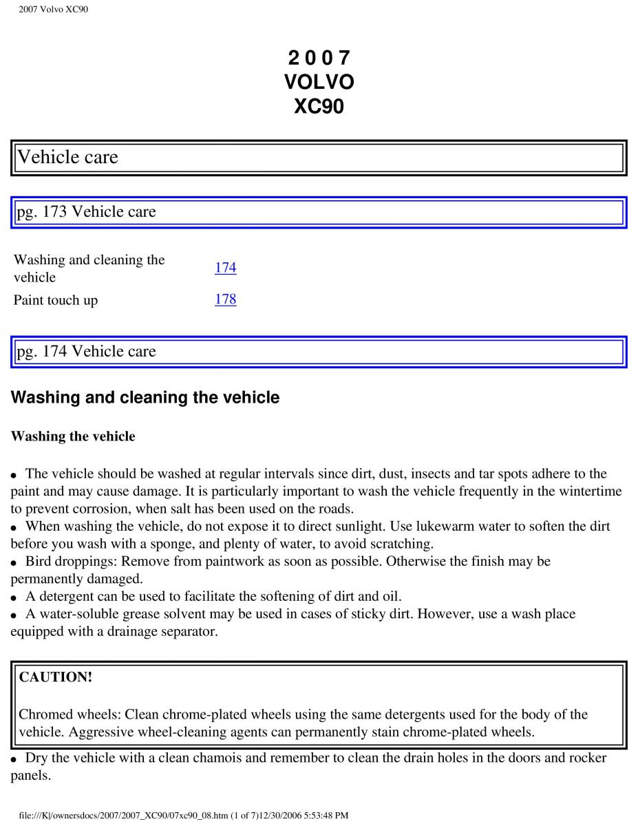 manual Volvo XC90 Volvo XC90 I 1 owners manual / page 180