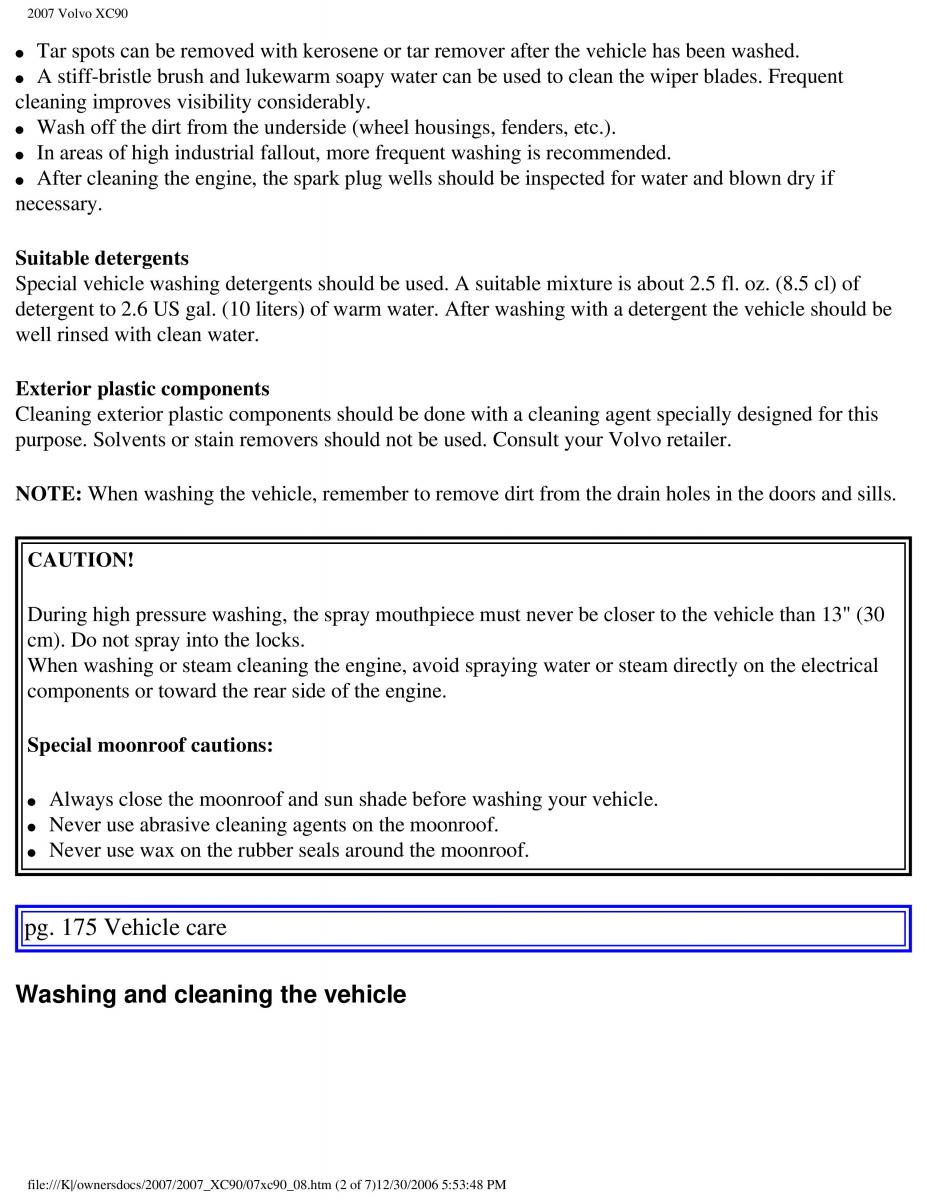 manual Volvo XC90 Volvo XC90 I 1 owners manual / page 181