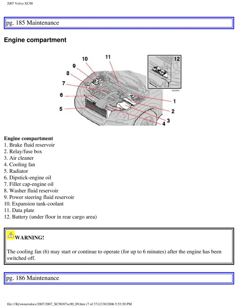 manual Volvo XC90 Volvo XC90 I 1 owners manual / page 193