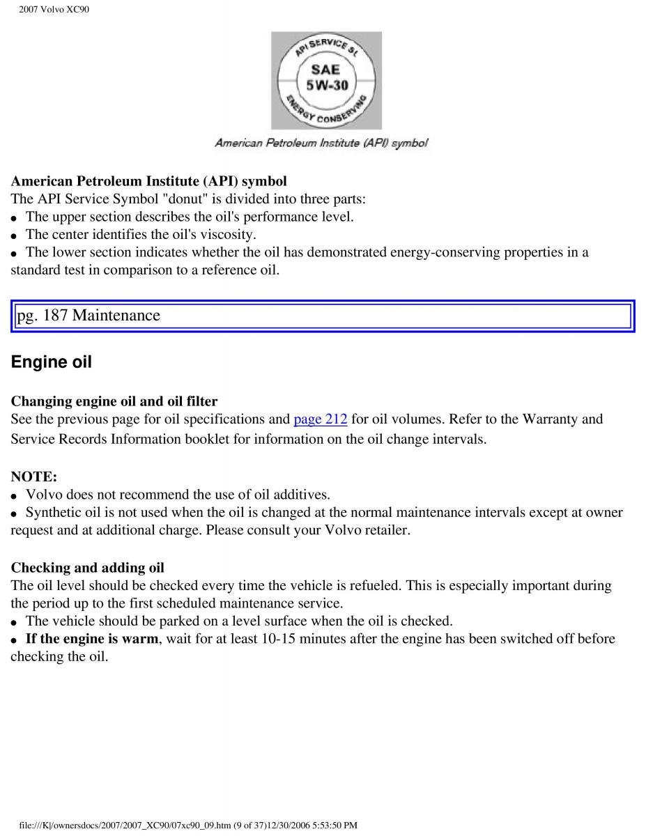 manual Volvo XC90 Volvo XC90 I 1 owners manual / page 195